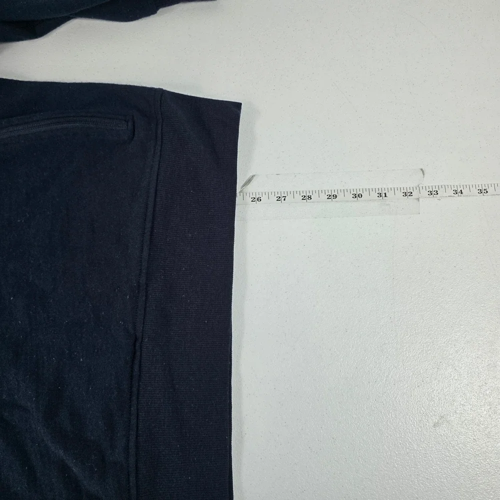 Polo Ralph Lauren Mens‎ Navy Blue 100% Wool Quarter Zip Pullover Sweater Medium